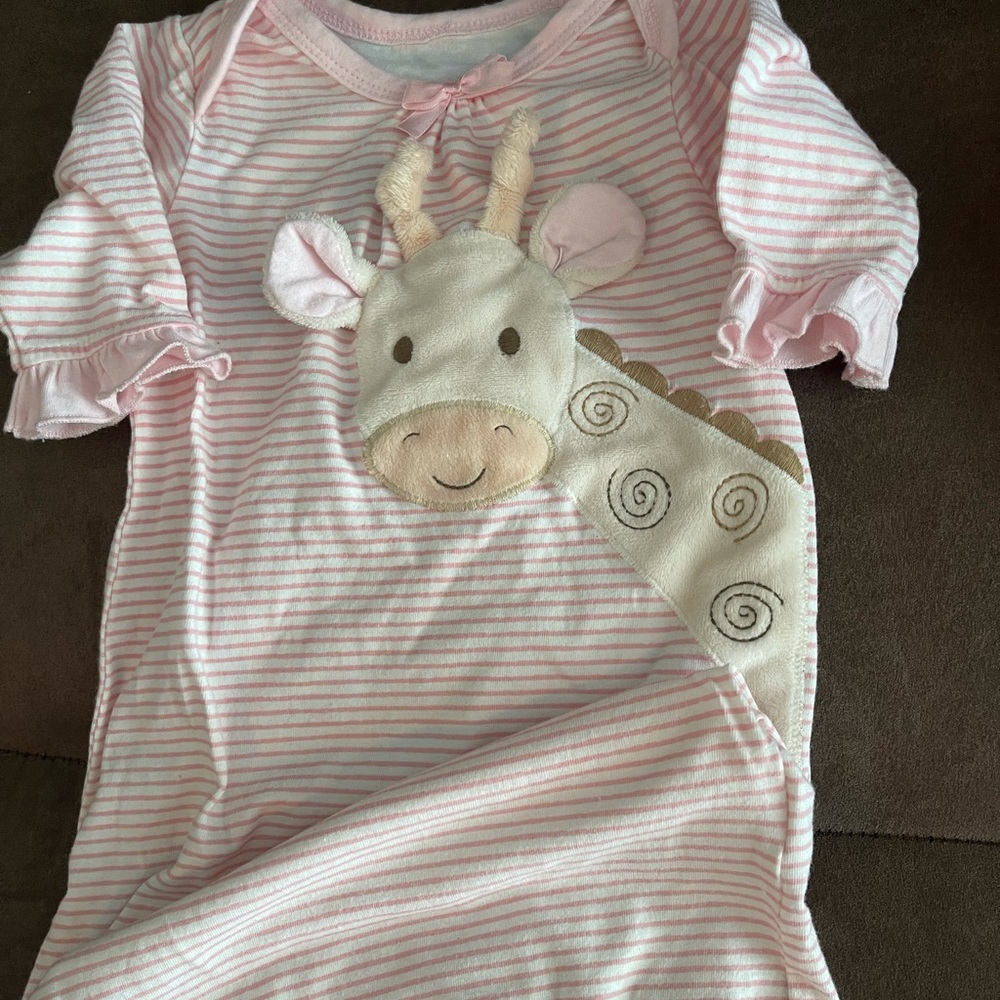 pink striped boutique giraffe gown.